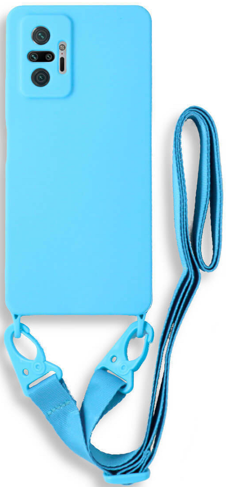 Bodycell Θήκη Σιλικόνης με Λουράκι Λαιμού - Xiaomi Redmi Note 10 Pro - Blue (5206015002311)