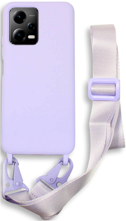 Bodycell Θήκη Σιλικόνης με Λουράκι Λαιμού - Xiaomi Redmi Note 12 5G / Poco X5 - Violet