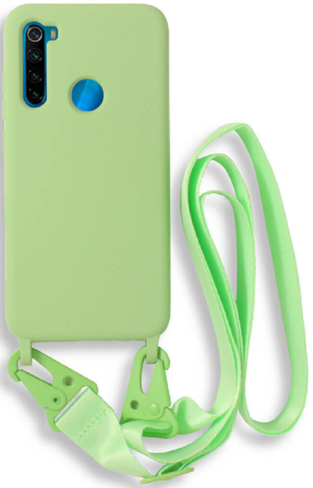 Bodycell Θήκη Σιλικόνης με Λουράκι Λαιμού - Xiaomi Redmi Note 8 / Note 8 2021 - Green