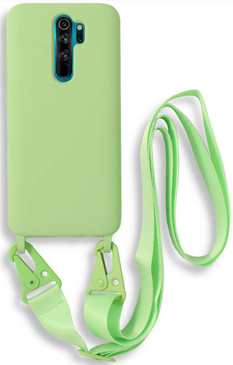 Bodycell Θήκη Σιλικόνης με Λουράκι Λαιμού - Xiaomi Redmi Note 8 Pro - Green