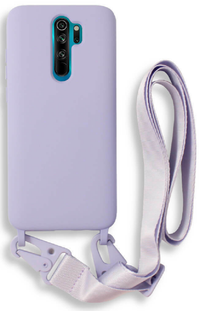 Bodycell Θήκη Σιλικόνης με Λουράκι Λαιμού - Xiaomi Redmi Note 8 Pro - Violet