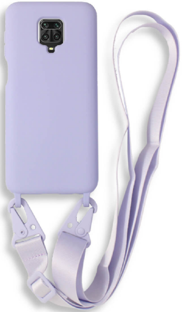 Bodycell Θήκη Σιλικόνης με Λουράκι Λαιμού - Xiaomi Redmi Note 9S / 9 Pro / 9 Pro Max - Violet
