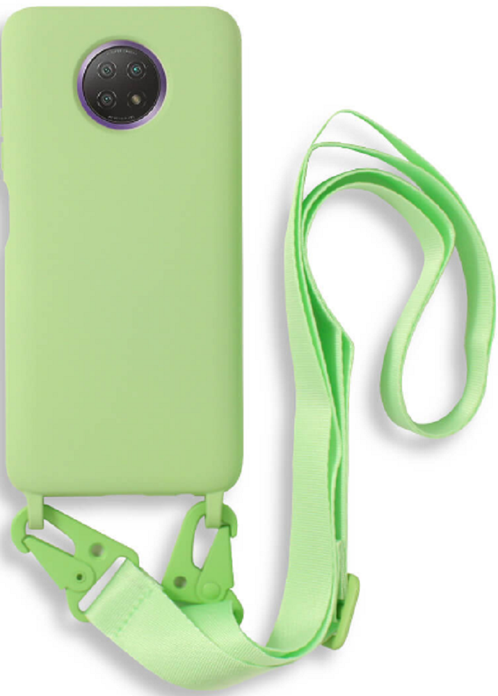 Bodycell Θήκη Σιλικόνης με Λουράκι Λαιμού - Xiaomi Redmi Note 9T 5G - Green