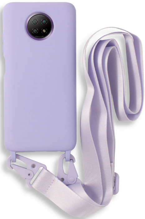 Bodycell Θήκη Σιλικόνης με Λουράκι Λαιμού - Xiaomi Redmi Note 9T 5G - Violet (5206015002601)