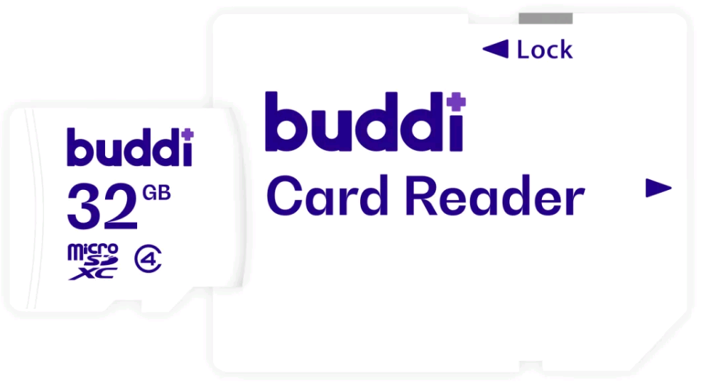Buddi Κάρτα Μνήμης MicroSD 32GB C4 με Αντάπτορα SDXC White 5 Έτη Εγγύηση