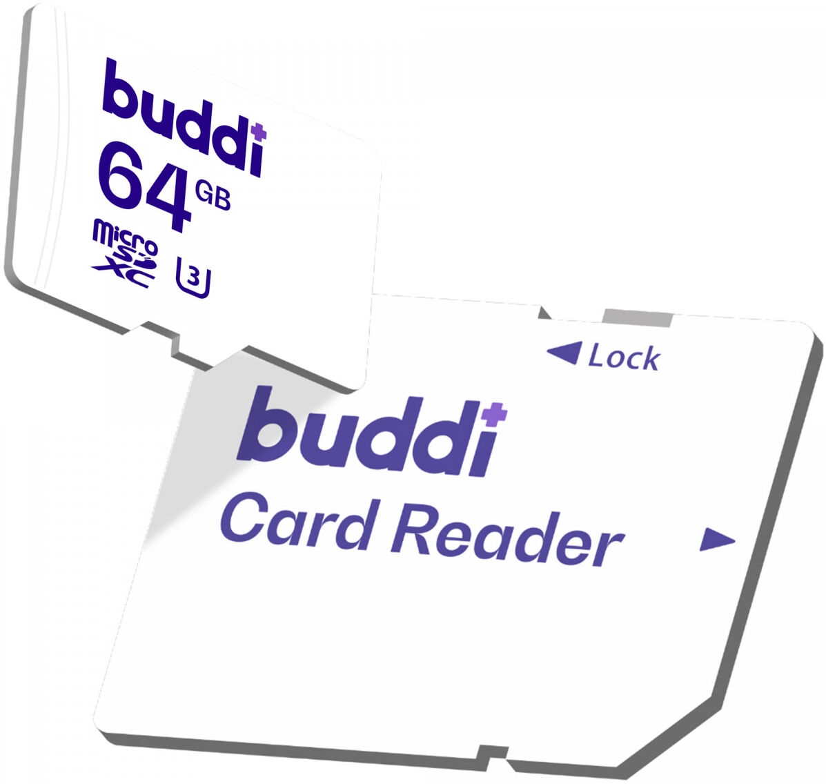 Buddi Κάρτα Μνήμης MicroSD 64GB Class U3 με Αντάπτορα SDXC - White - 5 Έτη Εγγύηση