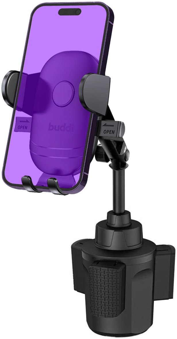 Buddi Phone Mount for Car Cup - Universal Ρυθμιζόμενη Βάση Στήριξης Κινητών / Smartphone για Ποτηροθήκη Αυτοκινήτου - Black - 5 Έτη Εγγύηση