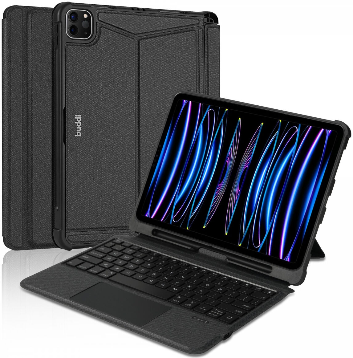 Buddi Thorn Keyboard Case - Θήκη με Υποδοχή για Apple Pencil και Αποσπώμενο Μαγνητικό Πληκτρολόγιο Bluetooth - Apple iPad Air 7 2025 11" / Air 6 2024 11" / Air 5 2022 10.9" / Air 4 2020 10.9" - Black