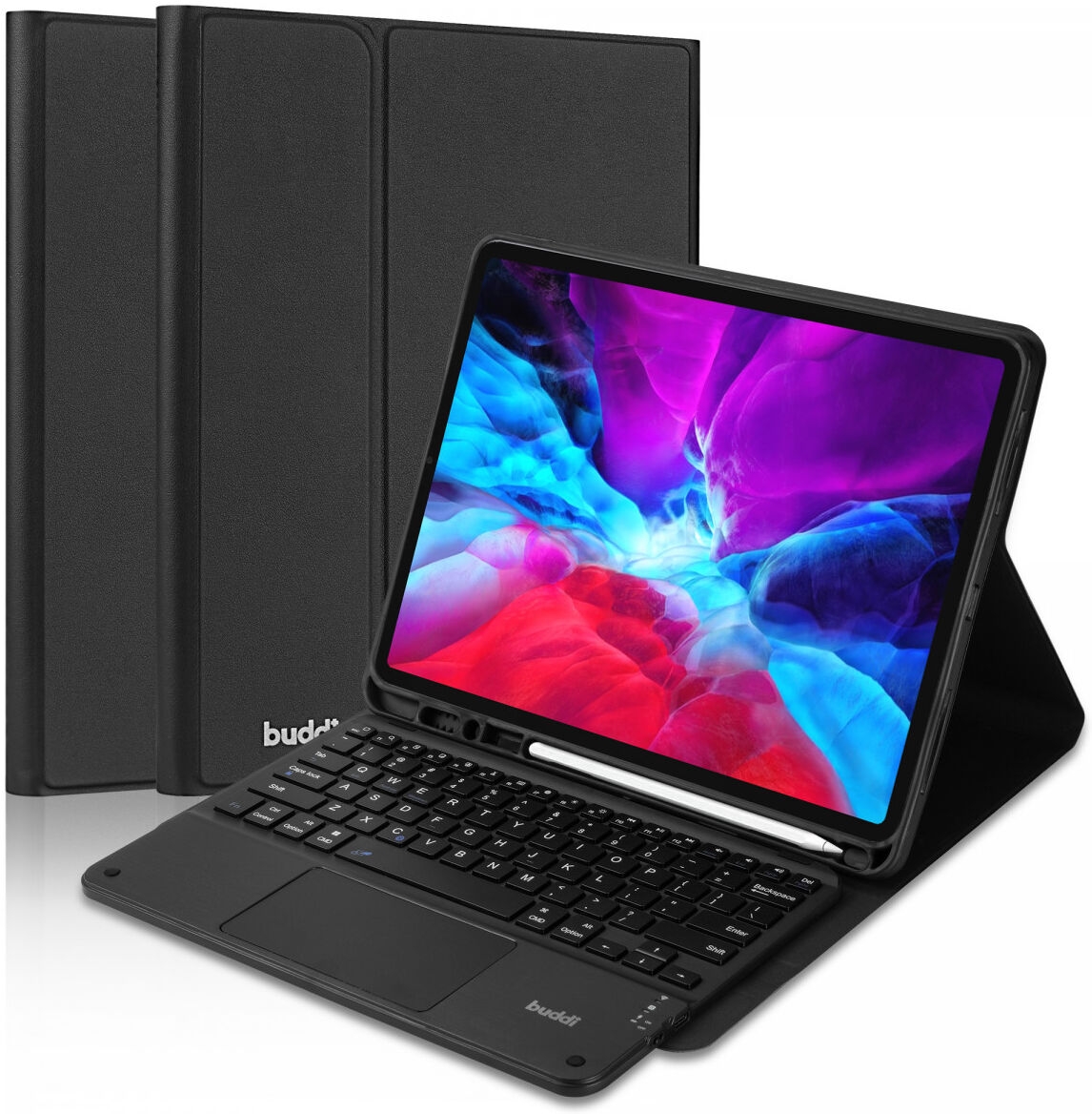 Buddi Zuna Keyboard Case - Θήκη με Υποδοχή για Apple Pencil και Πληκτρολόγιο Bluetooth - Apple iPad Pro 12.9" 2022 / 2021 / 2020 / 2018 - Black