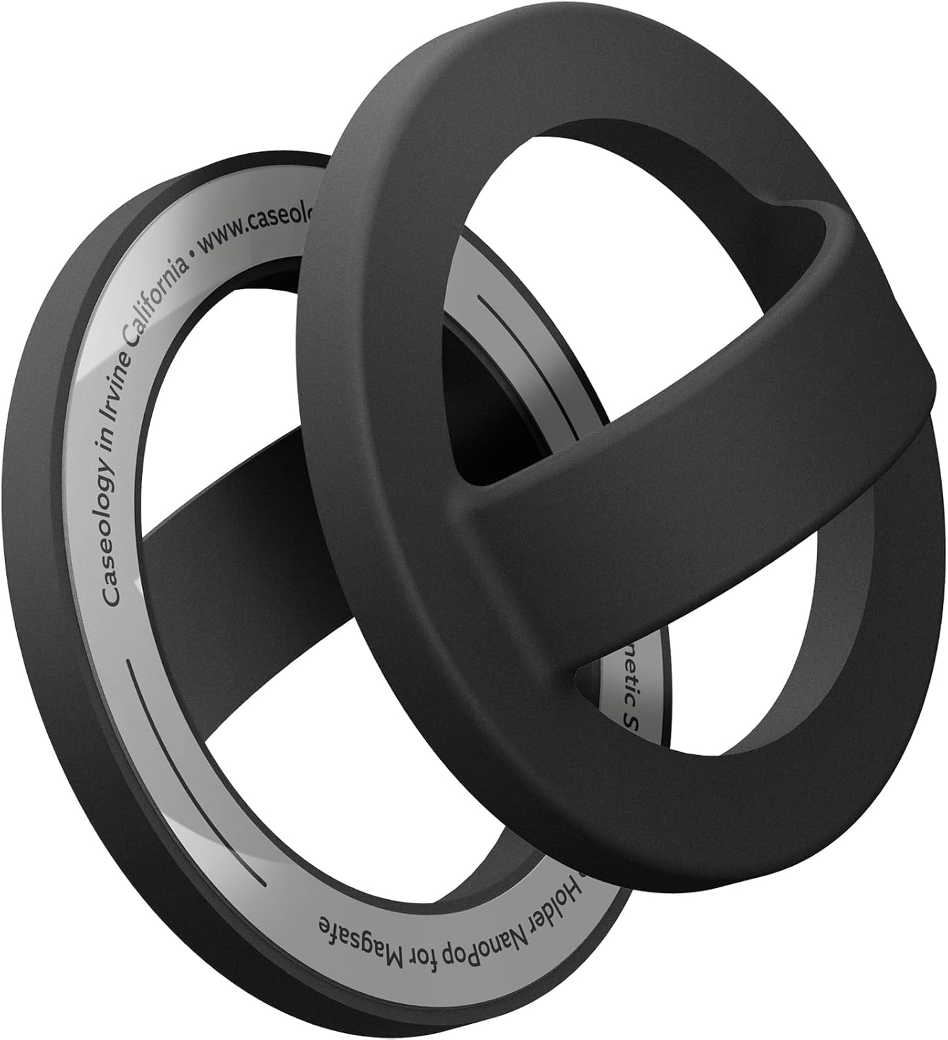 Caseology Nano Pop Silicone MagSafe Holder - Μαγνητικό MagSafe Στήριγμα Δακτύλου / Finger Grip / Holder Σιλικόνης για iPhone - Black Sesame