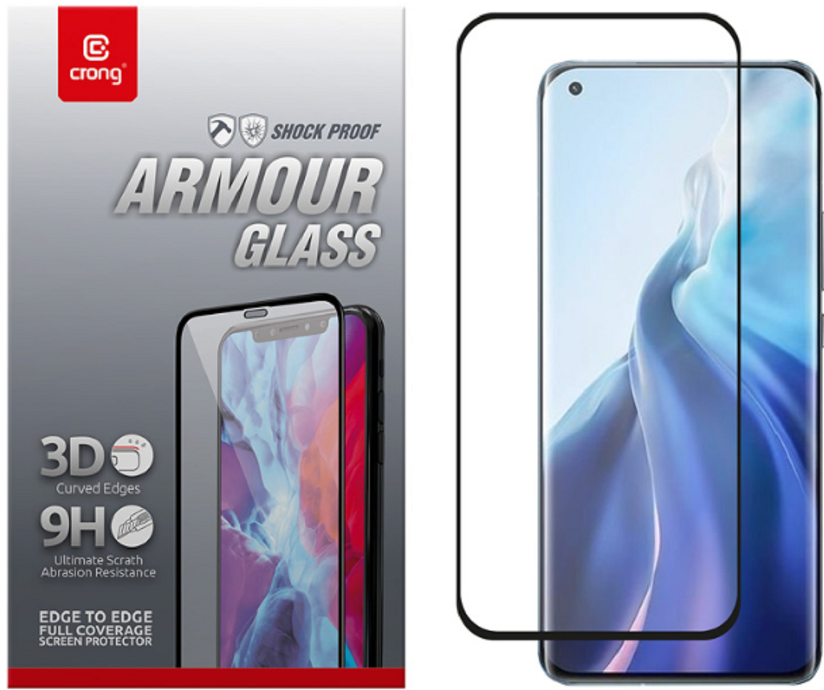 Crong 3D Armor Glass Full Glue - Fullface Tempered Glass Αντιχαρακτικό Γυαλί Οθόνης Xiaomi Mi 11 - Black 