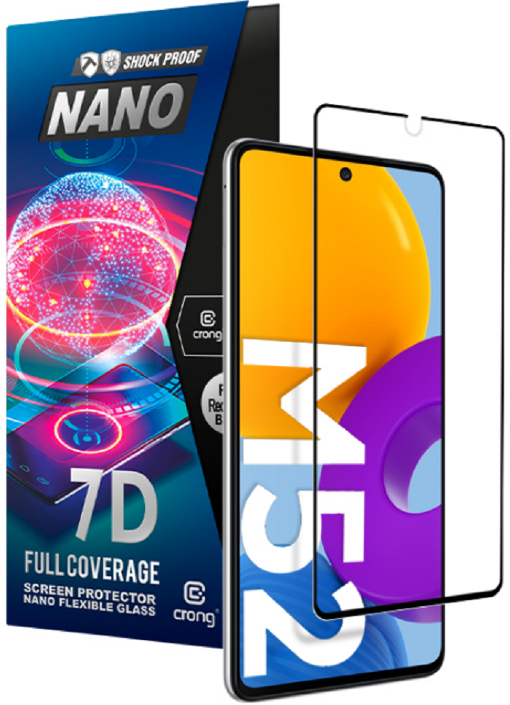 Crong 7D Nano Flexible Glass - Fullface Αντιχαρακτικό Υβριδικό Γυαλί Οθόνης Samsung Galaxy M52 5G - Black - 0.3mm