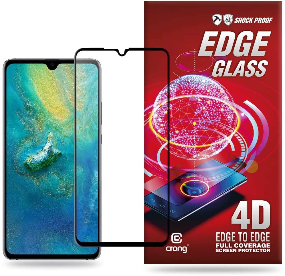 Crong Edge Glass Full Glue - Fullface Tempered Glass Αντιχαρακτικό Γυαλί Οθόνης Huawei Mate 20 - Black (CRG-GLEDGE-HM20)