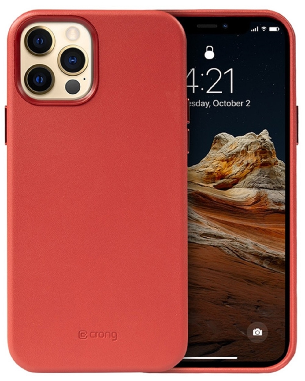 Crong Essential Eco Leather - Σκληρή Θήκη Apple iPhone 12 Pro Max - Red