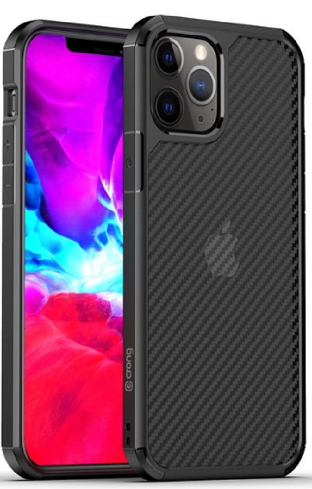 Crong Ηybrid Carbon Σκληρή Θήκη Apple iPhone 12 mini - Black