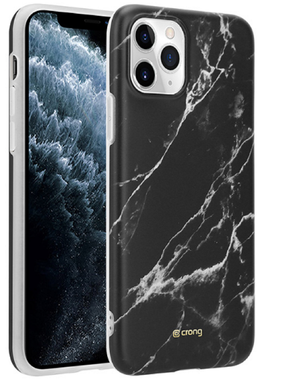 Crong Marble Θήκη Σιλικόνης Apple iPhone 11 Pro - Black