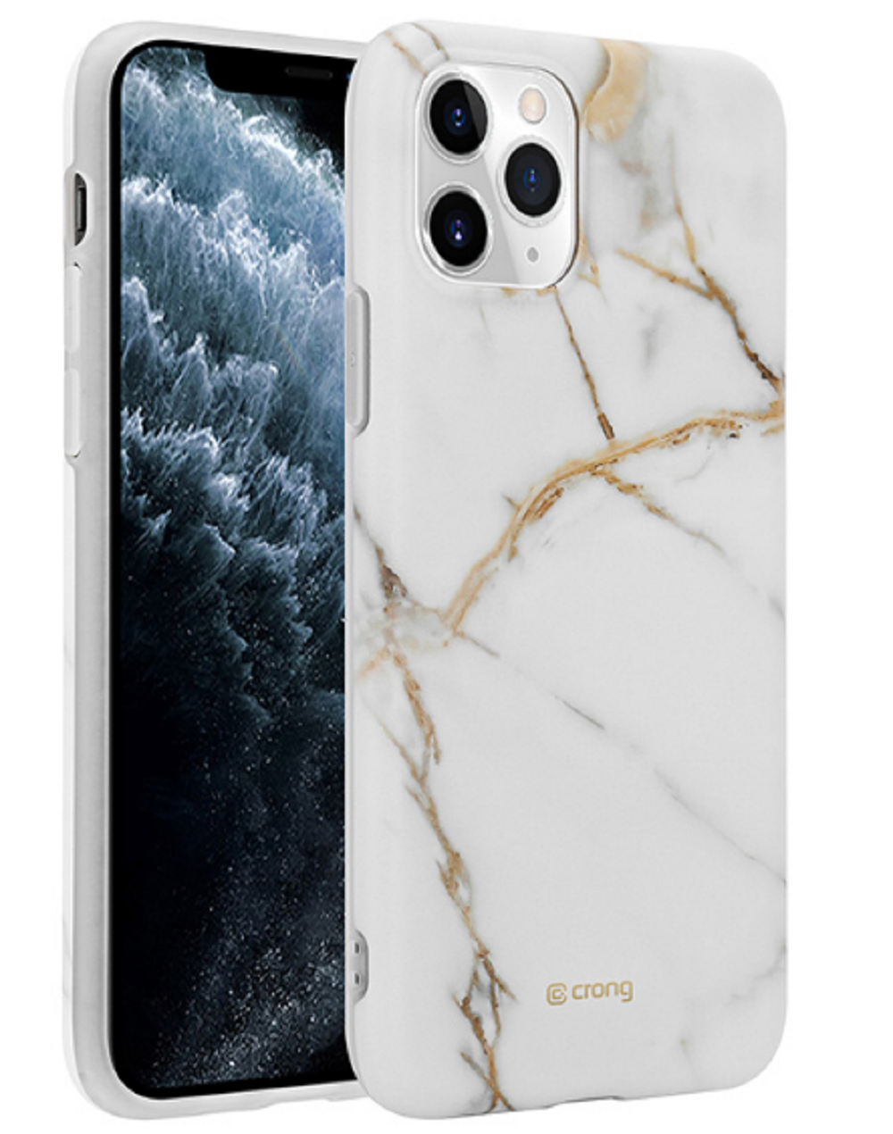 Crong Marble Θήκη Σιλικόνης Apple iPhone 11 Pro - White