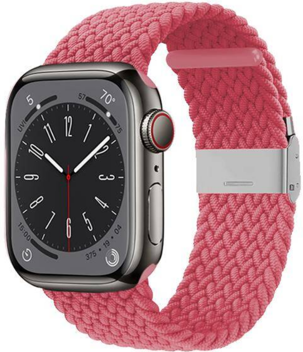 Crong Wave Band - Premium Υφασμάτινο Πλεκτό Λουράκι Apple Watch SE/11/10/9/8/7/6/5/4 (42/41/40mm) - Pink