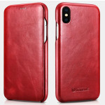 iCarer Vintage Series Curved Edge Folio - Δερμάτινη Θήκη iPhone XS Max - Red (RI902-RD)