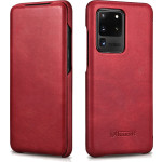 iCarer Vintage Series Curved Edge - Δερμάτινη Θήκη Samsung Galaxy S20 Ultra - Red (RS992008-RD)