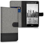 KW Θήκη Πορτοφόλι LG X Power 2 - Grey/Black Canvas (41196.01) 