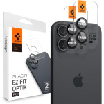 Αντιχαρακτικό Γυαλί Προστασίας Apple iPhone 16 / 16 Plus - Spigen GLAS.tR EZ Fit OPTIK Pro Camera Lens Protector για Φακό Κάμερας - 2 Τεμάχια - Black (AGL07921)