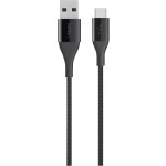 Belkin DuraTek - Καλώδιο Φόρτισης και Μεταφοράς Δεδομένων Type-C σε USB-A - 2.4A - 120cm - 5 Έτη Εγγύηση - Black (F2CU059bt04-BLK)