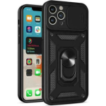 Bodycell Armor Slide - Ανθεκτική Θήκη Apple iPhone 12 Pro Max με Κάλυμμα για την Κάμερα & Μεταλλικό Ring Holder - Black (5206015003233)