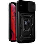 Bodycell Armor Slide - Ανθεκτική Θήκη Apple iPhone X / XS με Κάλυμμα για την Κάμερα & Μεταλλικό Ring Holder - Black (5206015005145)