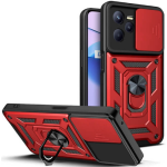 Bodycell Armor Slide - Ανθεκτική Θήκη Realme C35 με Κάλυμμα για την Κάμερα & Μεταλλικό Ring Holder - Red (5206015018824)