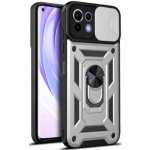 Bodycell Armor Slide - Ανθεκτική Θήκη Xiaomi Mi 11 Lite με Κάλυμμα για την Κάμερα & Μεταλλικό Ring Holder - Silver (5206015014758)