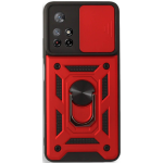 Bodycell Armor Slide - Ανθεκτική Θήκη Xiaomi Poco M4 Pro 5G / Redmi Note 11S 5G / Redmi Note 11T 5G με Κάλυμμα για την Κάμερα & Μεταλλικό Ring Holder - Red (5206015003981)