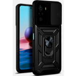 Bodycell Armor Slide - Ανθεκτική Θήκη Xiaomi Redmi Note 10 / Note 10S με Κάλυμμα για την Κάμερα & Μεταλλικό Ring Holder - Black (5206015017308)