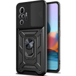 Bodycell Armor Slide - Ανθεκτική Θήκη Xiaomi Redmi Note 10 Pro με Κάλυμμα για την Κάμερα & Μεταλλικό Ring Holder - Black (5206015017360)