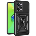Bodycell Armor Slide - Ανθεκτική Θήκη Xiaomi Redmi Note 12 Pro 5G / Poco X5 Pro με Κάλυμμα για την Κάμερα & Μεταλλικό Ring Holder - Black (5206015020506)