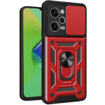 Bodycell Armor Slide - Ανθεκτική Θήκη Xiaomi Redmi Note 12 Pro 5G / Poco X5 Pro με Κάλυμμα για την Κάμερα & Μεταλλικό Ring Holder - Red (5206015020513)
