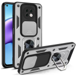 Bodycell Armor Slide - Ανθεκτική Θήκη Xiaomi Redmi Note 9T 5G με Κάλυμμα για την Κάμερα & Μεταλλικό Ring Holder - Silver (5206015014918)