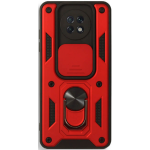 Bodycell Armor Slide - Ανθεκτική Θήκη Xiaomi Redmi Note 9T 5G με Κάλυμμα για την Κάμερα & Μεταλλικό Ring Holder - Red (5206015011764)