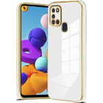 Bodycell Gold Plated - Θήκη Σιλικόνης Samsung Galaxy A21s - White (5206015069451)