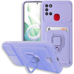 Bodycell Multifunction - Ανθεκτική Θήκη Samsung Galaxy A21s με Λουράκι Λαιμού / Κάλυμμα Κάμερας / Ring Holder / Υποδοχή Κάρτας - Purple (5206015011818)