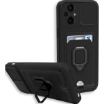 Bodycell Multifunction - Ανθεκτική Θήκη Xiaomi Poco M5 με Λουράκι Λαιμού / Κάλυμμα Κάμερας / Ring Holder / Υποδοχή Κάρτας - Black (5206015015588)