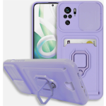 Bodycell Multifunction - Ανθεκτική Θήκη Xiaomi Redmi Note 10 / Note 10S με Λουράκι Λαιμού / Κάλυμμα Κάμερας / Ring Holder / Υποδοχή Κάρτας - Purple (5206015005169)