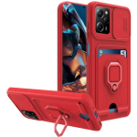 Bodycell Multifunction - Ανθεκτική Θήκη Xiaomi Redmi Note 12 Pro 5G / Poco X5 Pro με Λουράκι Λαιμού / Κάλυμμα Κάμερας / Ring Holder / Υποδοχή Κάρτας - Red (5206015015892)