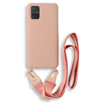 Bodycell Θήκη Σιλικόνης με Λουράκι Λαιμού - Samsung Galaxy A71 - Pink (5206015001659)