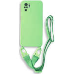 Bodycell Θήκη Σιλικόνης με Λουράκι Λαιμού - Xiaomi Redmi Note 10 / Note 10S - Green (5206015002038)