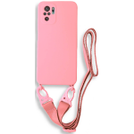 Bodycell Θήκη Σιλικόνης με Λουράκι Λαιμού - Xiaomi Redmi Note 10 / Note 10S - Pink (5206015002045)