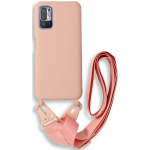 Bodycell Θήκη Σιλικόνης με Λουράκι Λαιμού - Xiaomi Redmi Note 10 5G / Poco M3 Pro 5G - Pink (5206015002069)