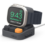 Elago W9 Stand Ultra Apple Watch Charging Station - Βάση Σιλικόνης για Φορτιστή Apple Watch Ultra2/Ultra1/SE/10/9/8/7/6/5/4/3/2/1 (49/46/45/44/42/41/40/38mm) & Samsung Galaxy Watch 5 / 5 Pro - Dark Gray (EST-WT9-ULTRA-DGY)