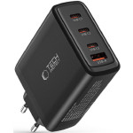 Φορτιστής Tech-Protect NC100W GaN Γρήγορος Ταξιδιού / Αντάπτορας με 1 x USB-A / 3 x Type-C 100W - Black (9490713935101)
