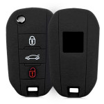 KW Θήκη Κλειδιού Peugeot / Citroen - Σιλικόνη - 3 Κουμπιά - Black (43670.01)